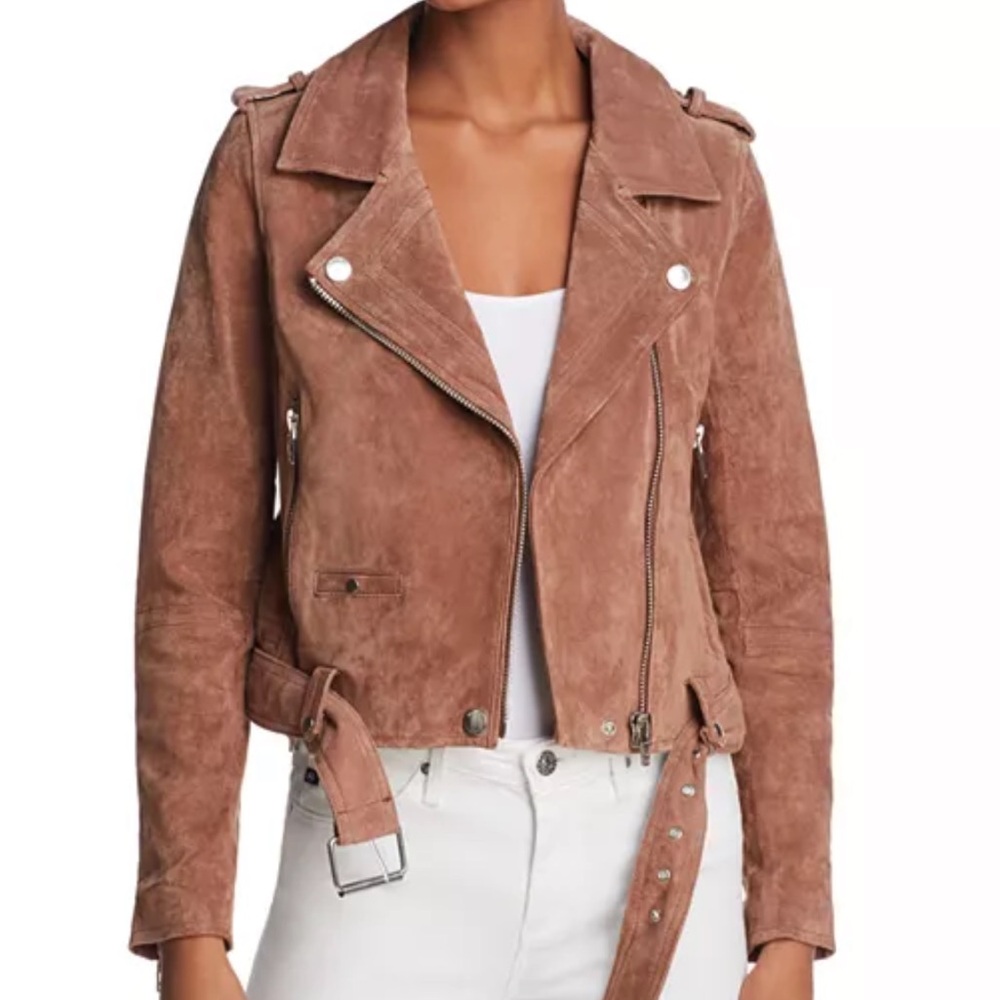 Blank NYC Coffee Bean Suede Moto Jacket - size XS